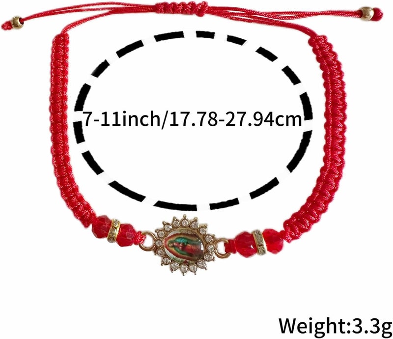 Bovemee 24PCS Virgin Mary Bracelets，Green Saint Jude bracelet Rosary Handmade Mexican bracelets,Virgen de Guadalupe Bracelet San Judas Tadeo Gift For Men Women - Image 4